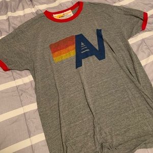 aviator nation logo ringer tee heather XL